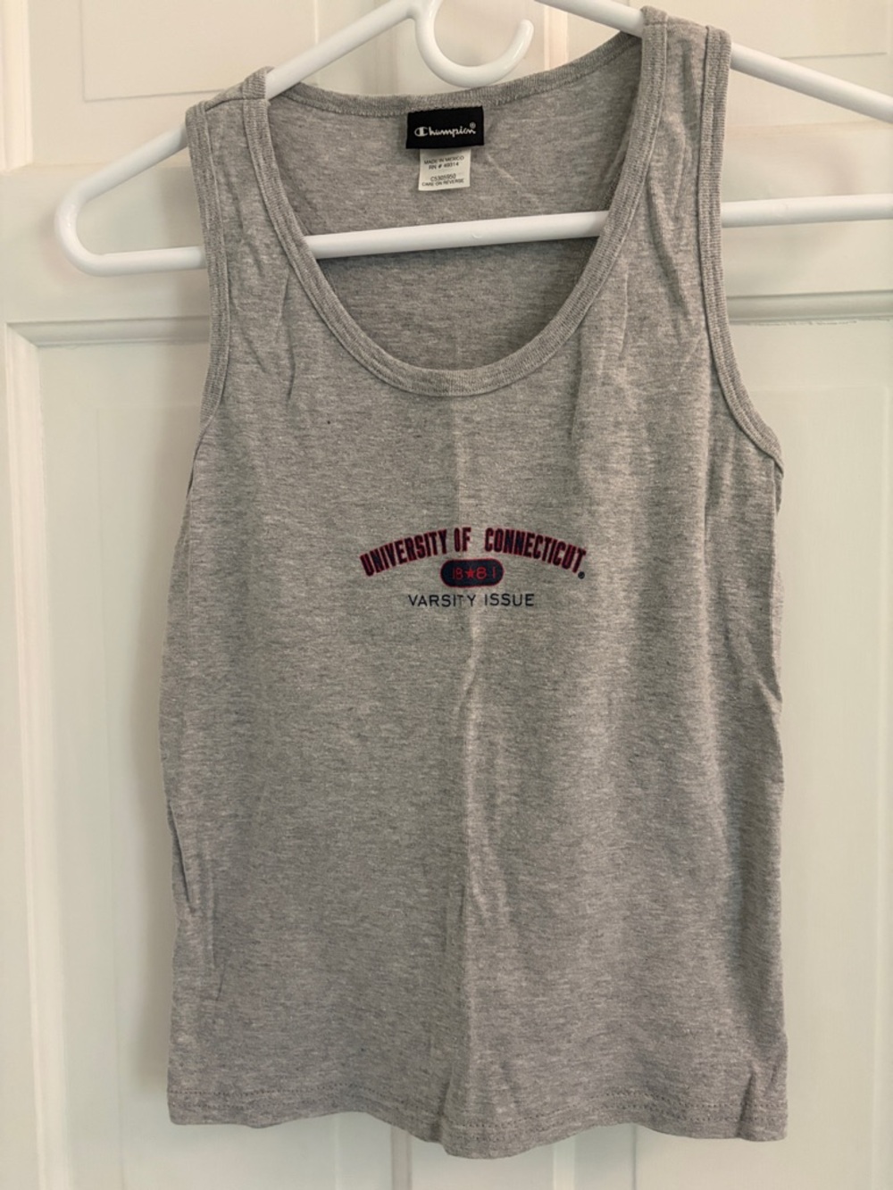 Champion Light Gray UConn Varsity Tank Top